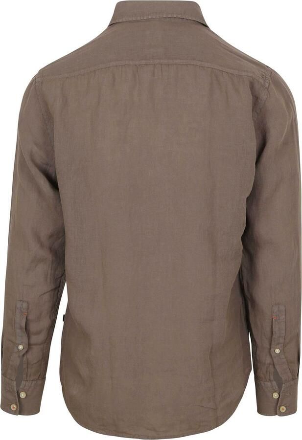 Boss Orange Regular fit linnen overhemd met borstzak model 'Relegant' - Foto 2