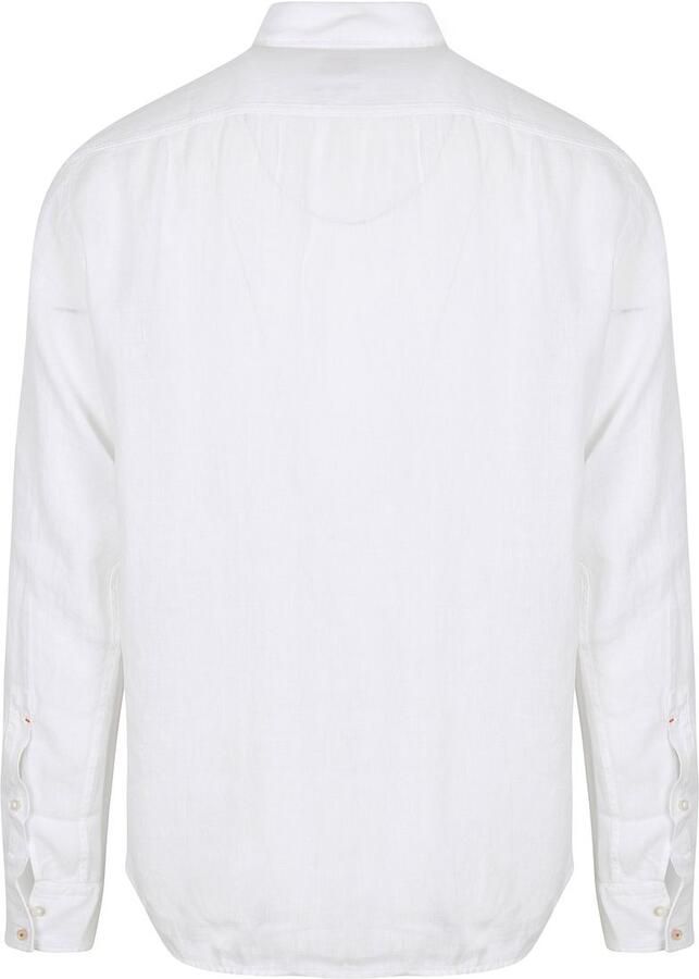 Boss Orange Regular fit linnen overhemd met borstzak model 'Relegant' - Foto 4