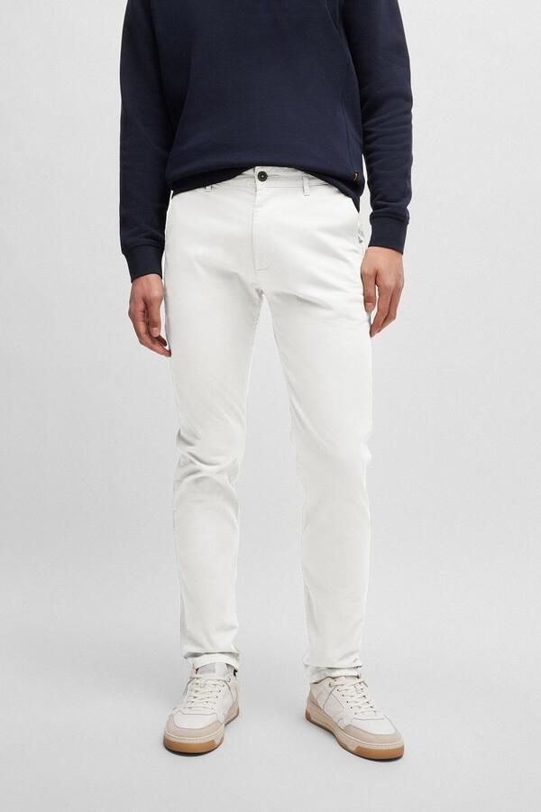 Boss Orange Slim fit chino met ceintuurlussen. - Foto 6
