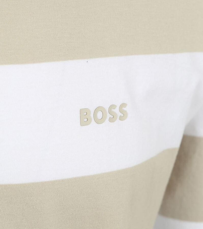 Boss T-shirt Stripe Beige - Foto 2