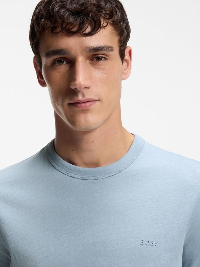 Boss Orange Regular fit T-shirt van gestructureerd katoen Model 'TEGOOD' - Foto 10