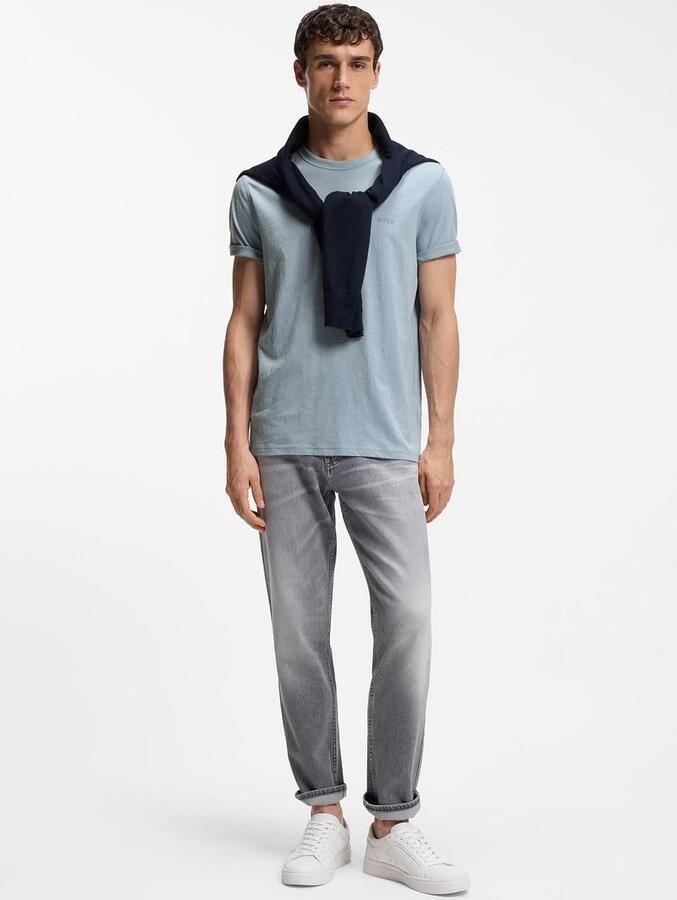 Boss Orange Regular fit T-shirt van gestructureerd katoen Model 'TEGOOD' - Foto 7