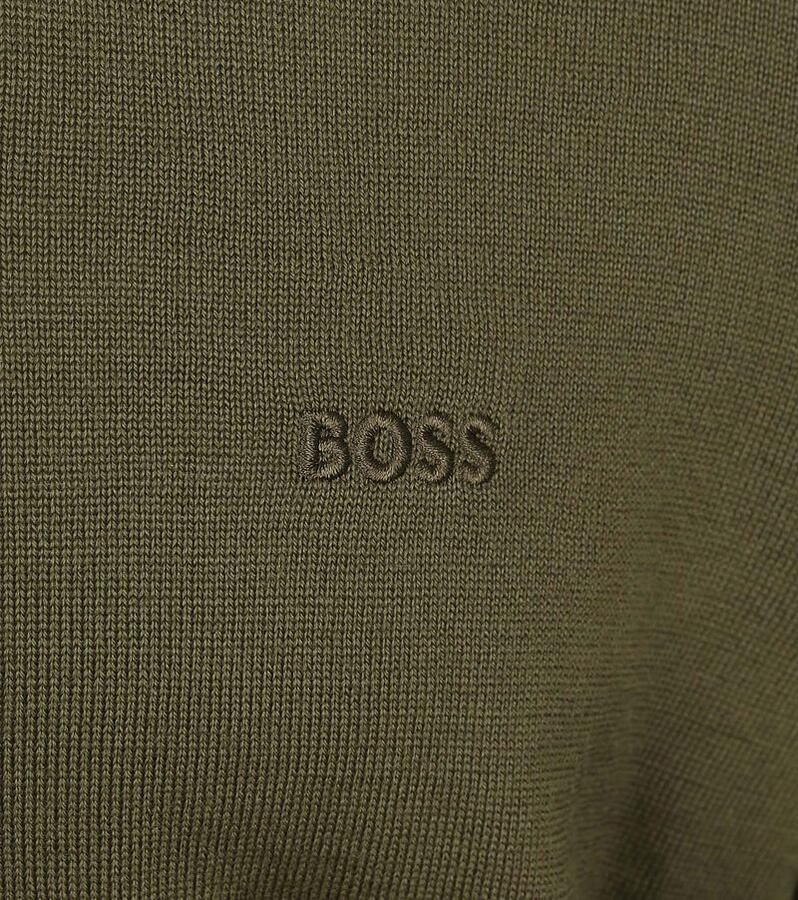 Boss Gebreide pullover van scheerwol met labelstitching model 'Botto' - Foto 4
