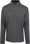 BRAX Longsleeve Polo Melange Zwart - Thumbnail 1