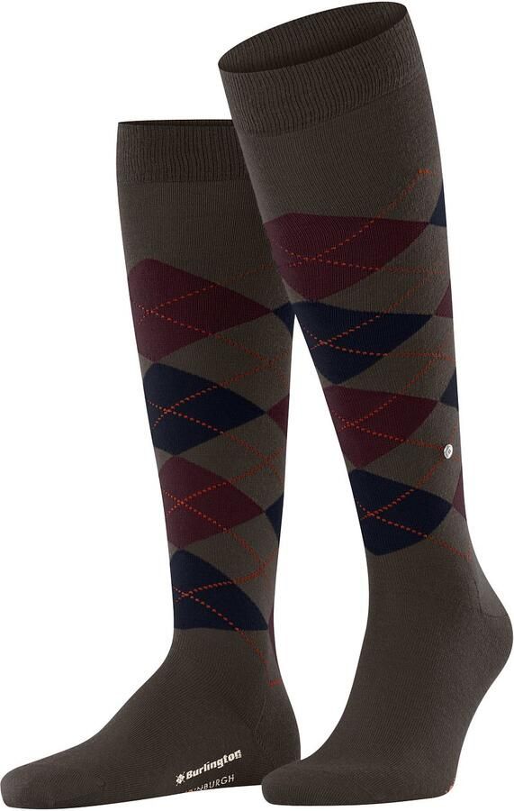 Burlington Socks Edinburgh Kniekousen Wol Bruin - Foto 3