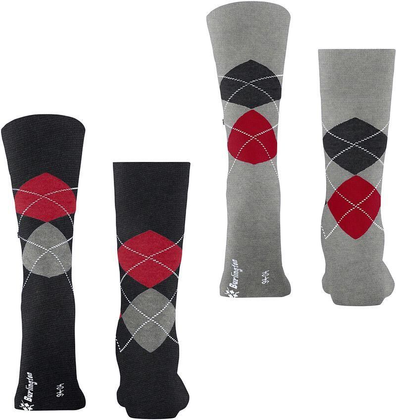 Burlington Sokken met labelapplicatie in een set van 2 paar model 'Everyday Argyle' - Foto 2