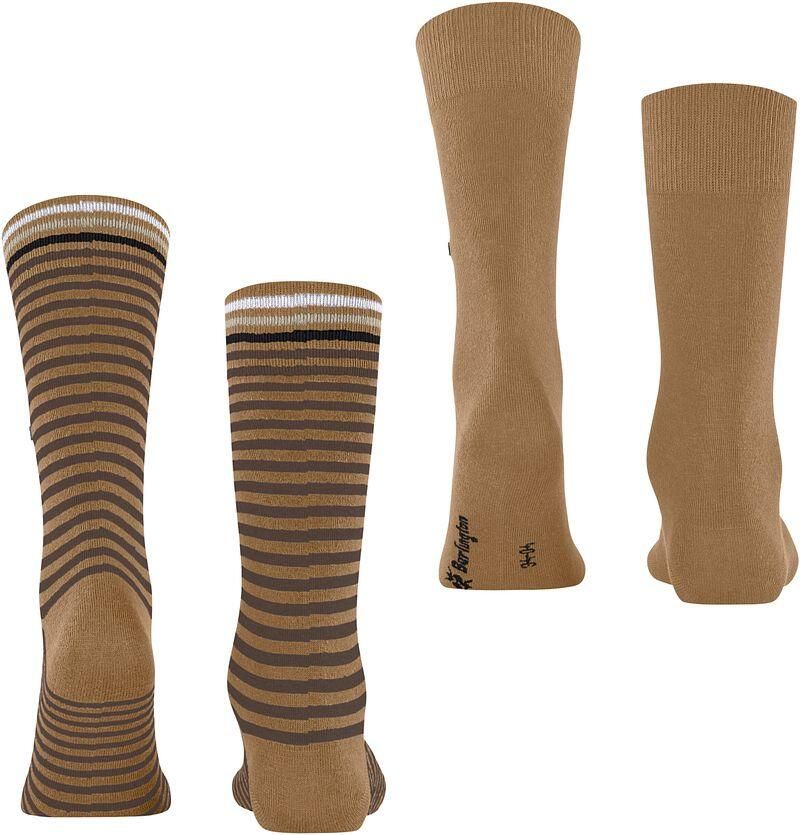 Burlington Socks Everyday 2-Pack Strepen Beige - Foto 2