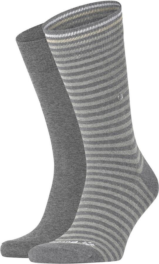 Burlington Socks Everyday 2-Pack Strepen Grijs