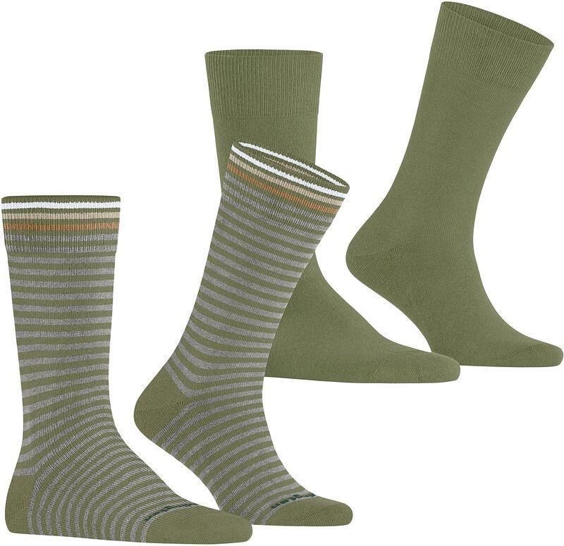 Burlington Socks Everyday 2-Pack Strepen Groen - Foto 3