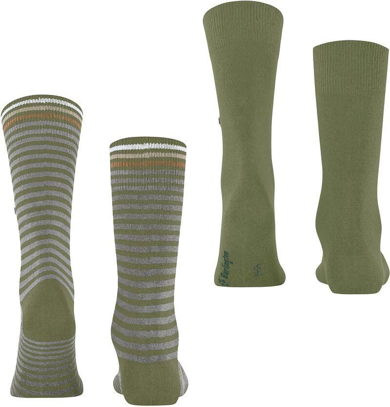 Burlington Socks Everyday 2-Pack Strepen Groen - Foto 2