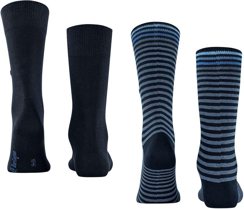 Burlington sokken Everyday Stripe set van 2 donkerblauw - Foto 4