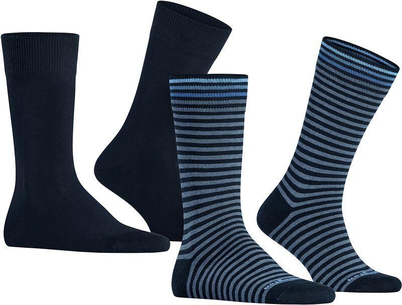 Burlington sokken Everyday Stripe donkerblauw (set van 2) - Foto 7