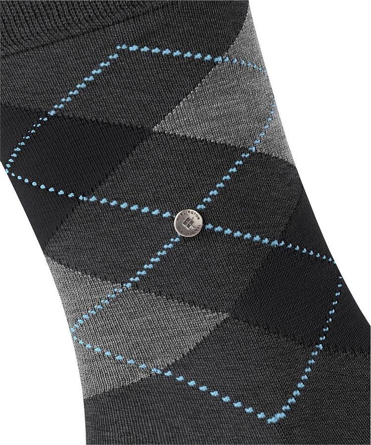 Burlington Socks Manchester Sok Ruit Antraciet 3095