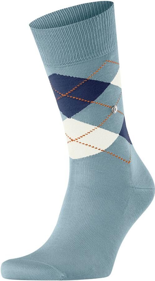 Burlington Socks Manchester Sok Ruit Blauw 6444 - Foto 4