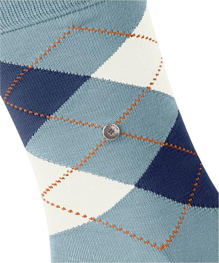 Burlington Socks Manchester Sok Ruit Blauw 6444