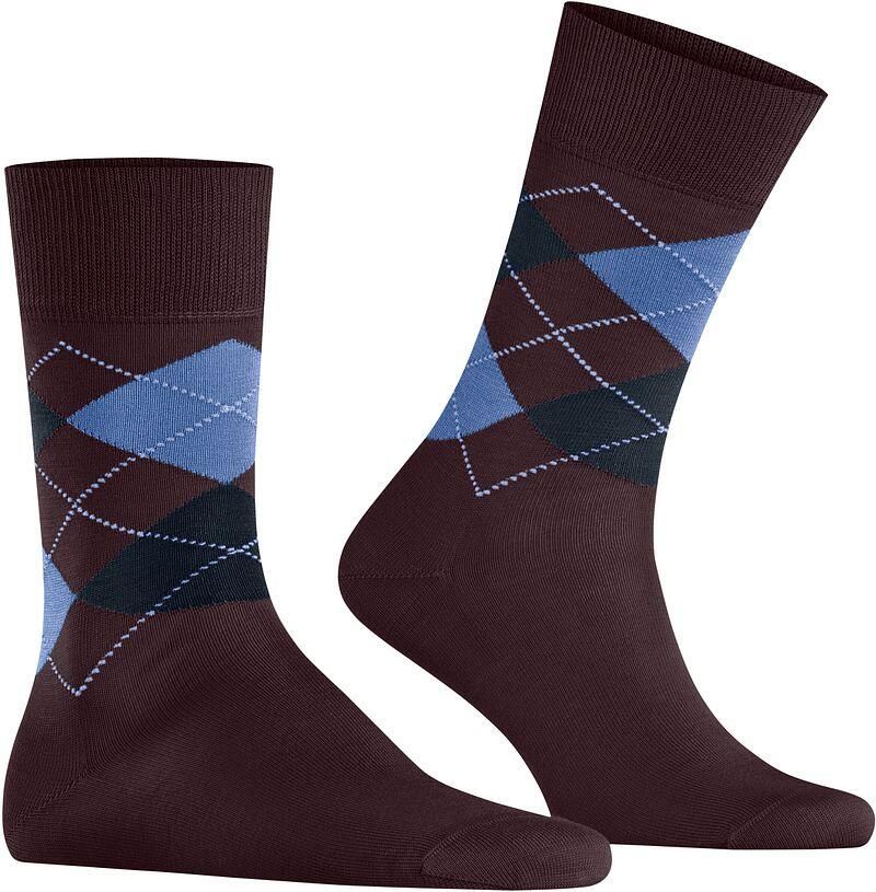 Burlington Socks Manchester Sok Ruit Bordeaux 8696
