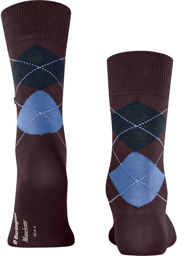 Burlington Socks Manchester Sok Ruit Bordeaux 8696 - Foto 2