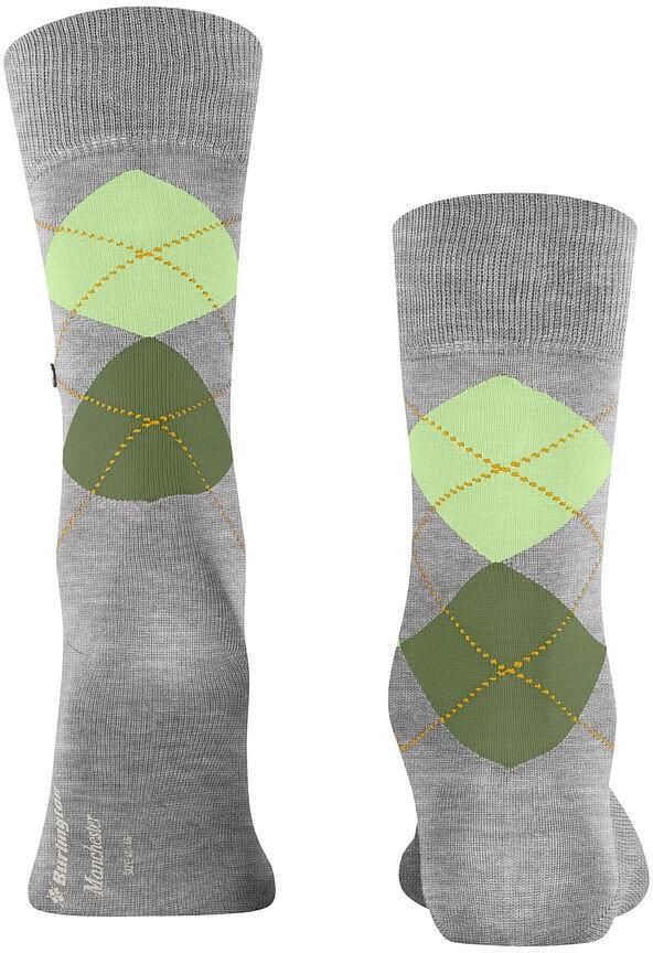 Burlington Socks Manchester Sok Ruit Grijs - Foto 3