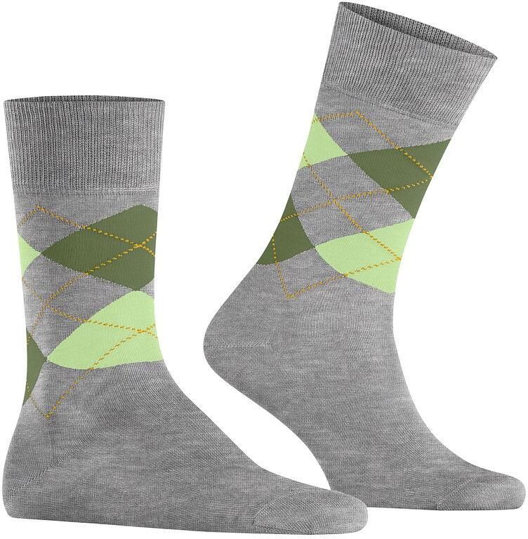 Burlington Socks Manchester Sok Ruit Grijs - Foto 2