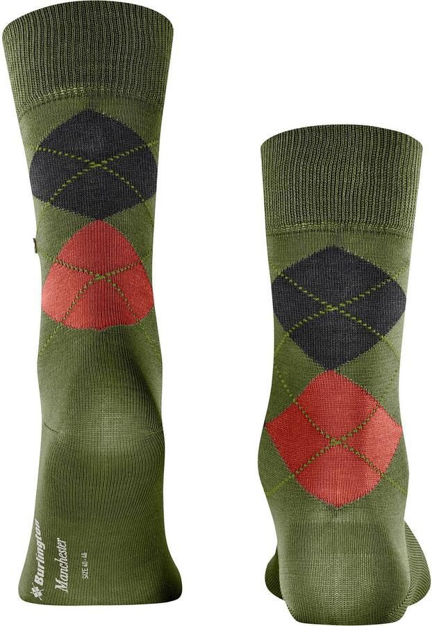Burlington Socks Manchester Sok Ruit Groen 7517