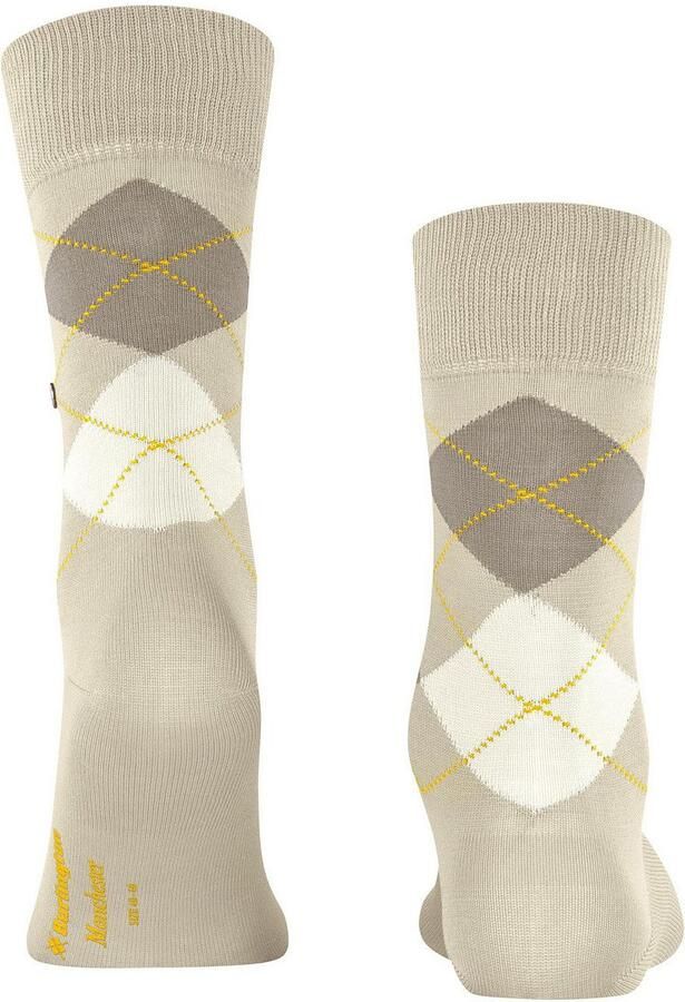 Burlington Socks Manchester Sok Ruit Lichtbeige 4840 - Foto 3