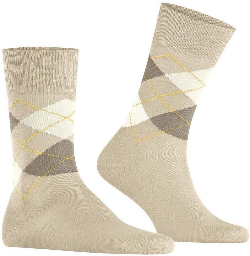 Burlington Socks Manchester Sok Ruit Lichtbeige 4840 - Foto 2