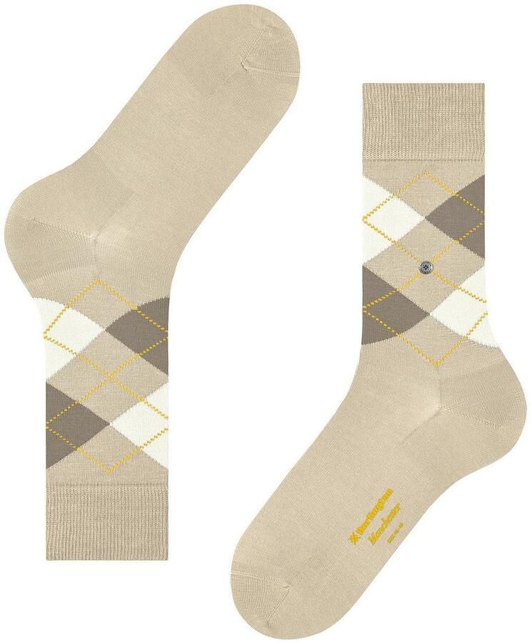 Burlington Socks Manchester Sok Ruit Lichtbeige 4840 - Foto 5