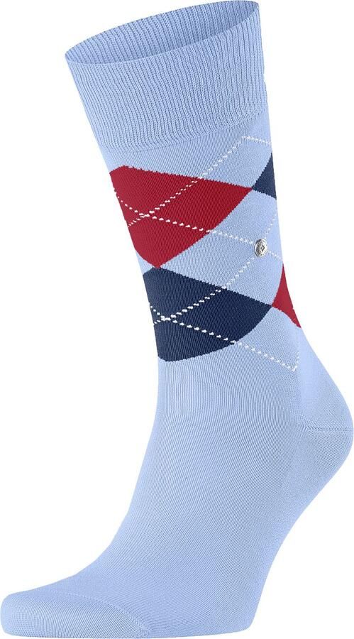 Burlington Socks Manchester Sok Ruit Lichtblauw 6253
