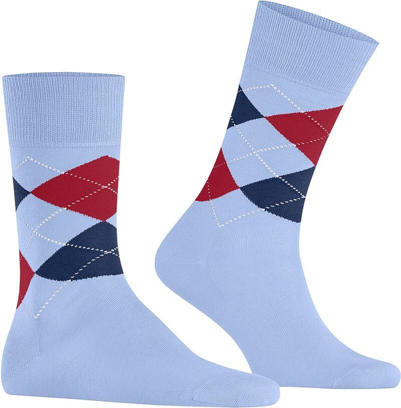 Burlington Socks Manchester Sok Ruit Lichtblauw 6253 - Foto 2