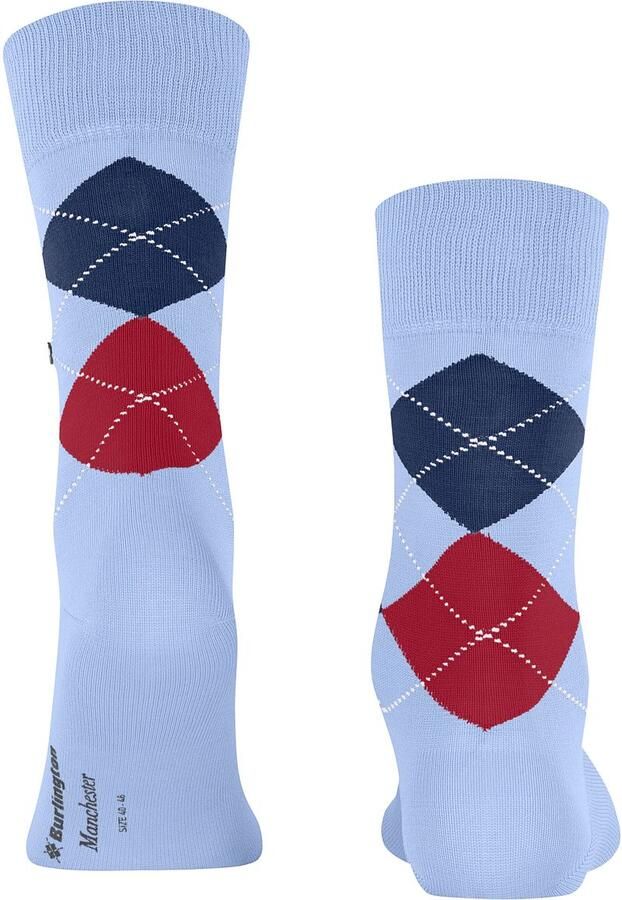 Burlington Socks Manchester Sok Ruit Lichtblauw 6253 - Foto 4