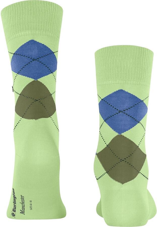 Burlington Socks Manchester Sok Ruit Lichtgroen 7434 - Foto 4