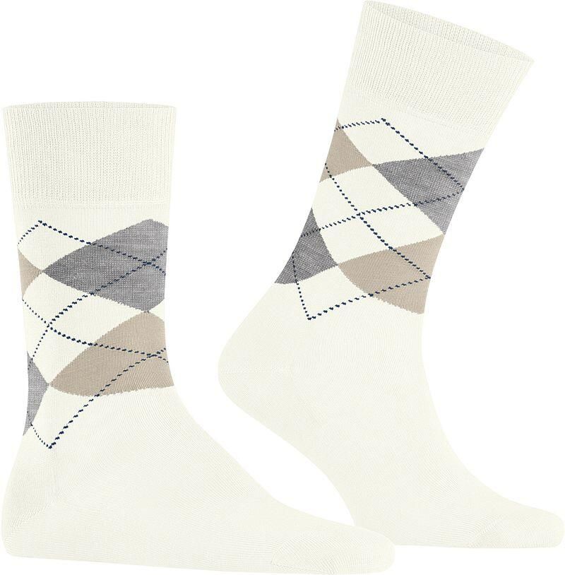 Burlington Socks Manchester Sok Ruit Off-White 2049 - Foto 2