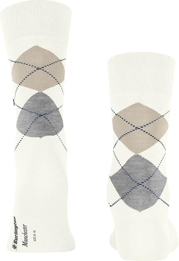 Burlington Socks Manchester Sok Ruit Off-White 2049 - Foto 4