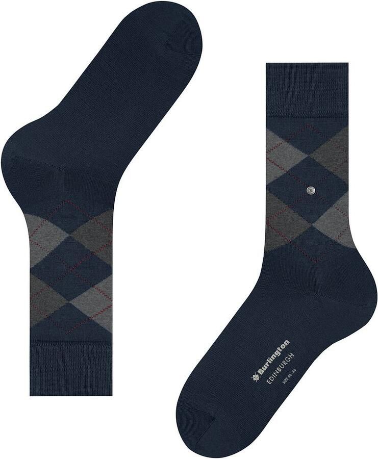 Burlington Socks Wol Edinburgh Blauw 6123
