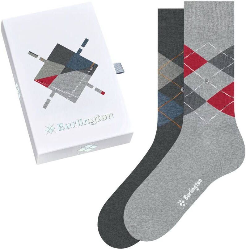 Burlington Sokken met labelstitching in een set van 2 paar