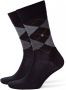 Burlington Edinburgh sokken wol zwart grijs gerruit wol - Thumbnail 3