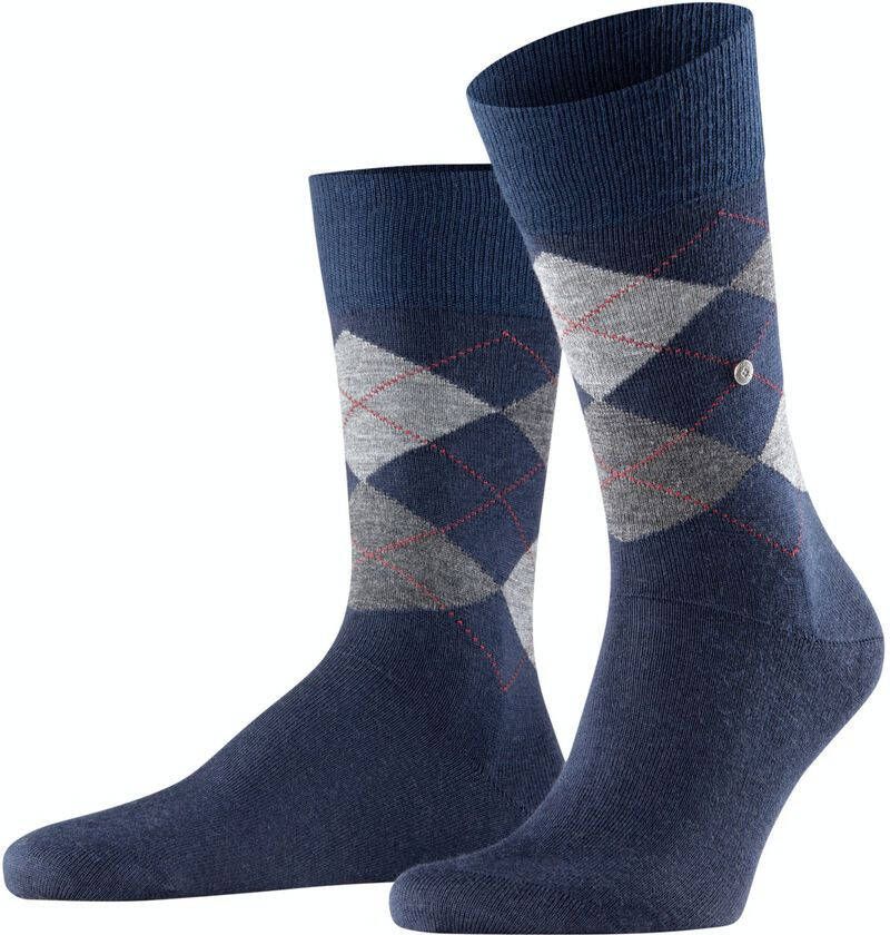 Burlington Edinburgh sokken donkerblauw