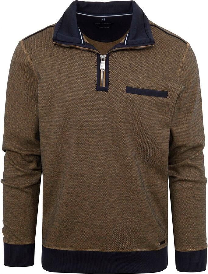 Casa Moda Halfzip Trui Okergeel