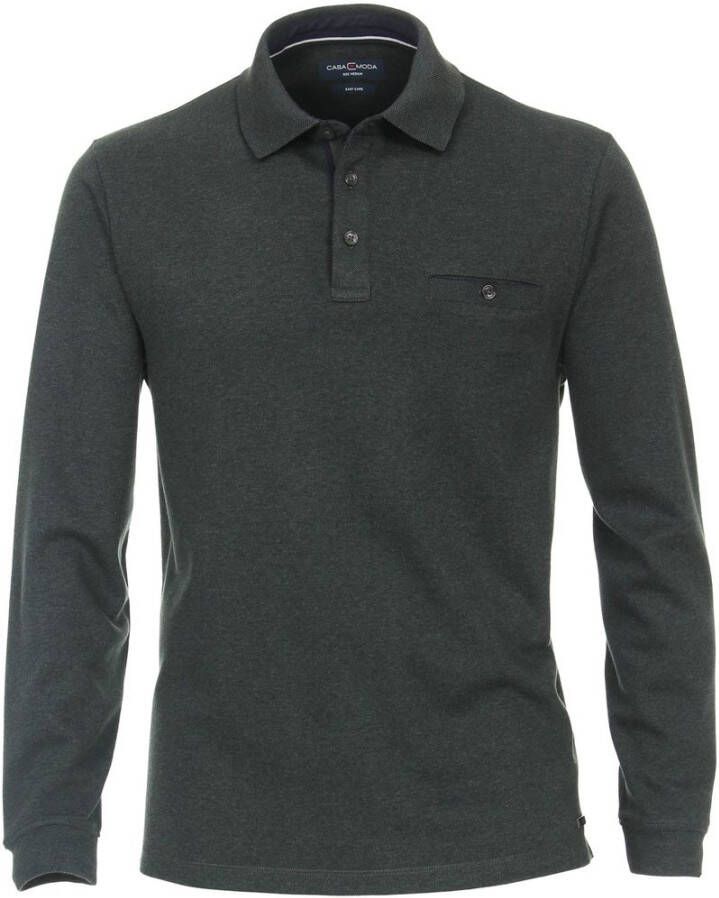 Casa Moda Sweater Polo LS Donkergroen