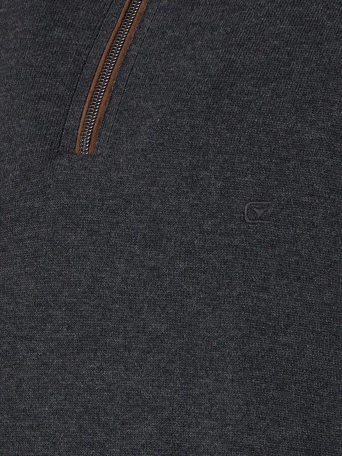 Casamoda Halfzip Trui Solid Antraciet