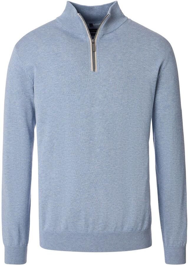 Casamoda Halfzip Trui Solid Lichtblauw