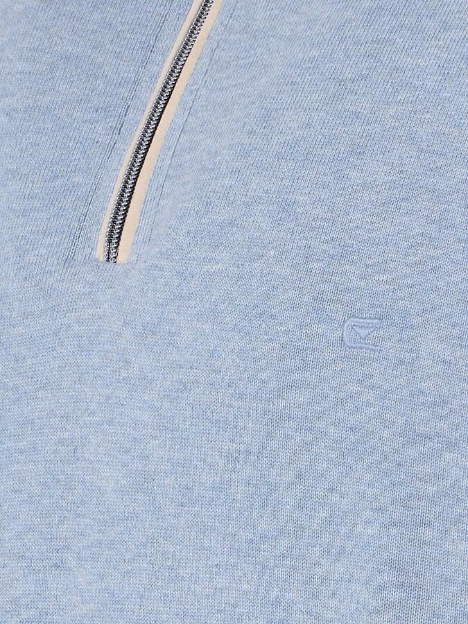Casamoda Halfzip Trui Solid Lichtblauw - Foto 2