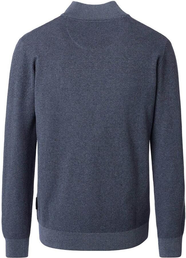 Casamoda Halfzip Trui Structure Blauw