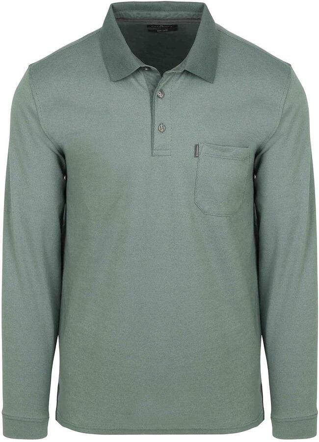 Casamoda Long Sleeve Polo Structure Groen