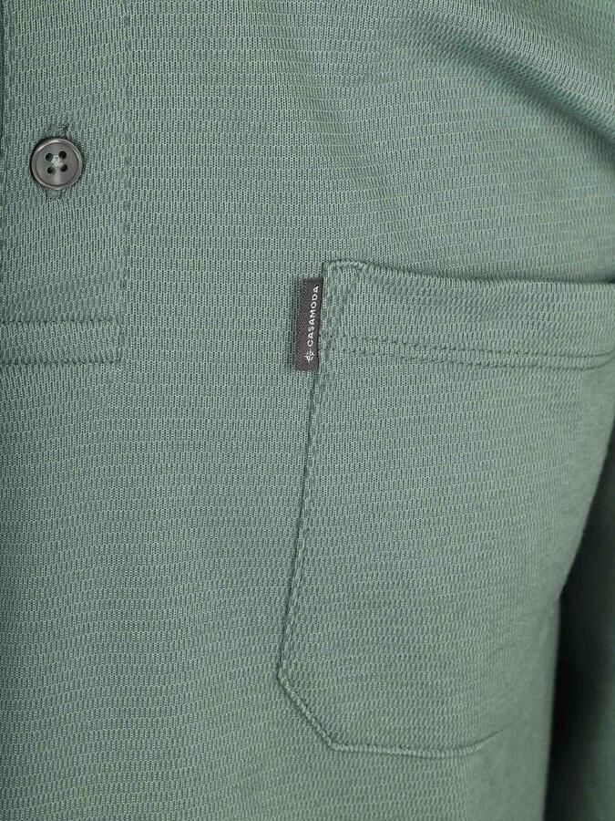 Casamoda Long Sleeve Polo Structure Groen - Foto 2