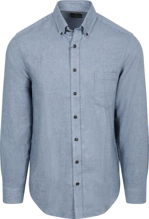 Casamoda Overhemd Faux Uni Blauw