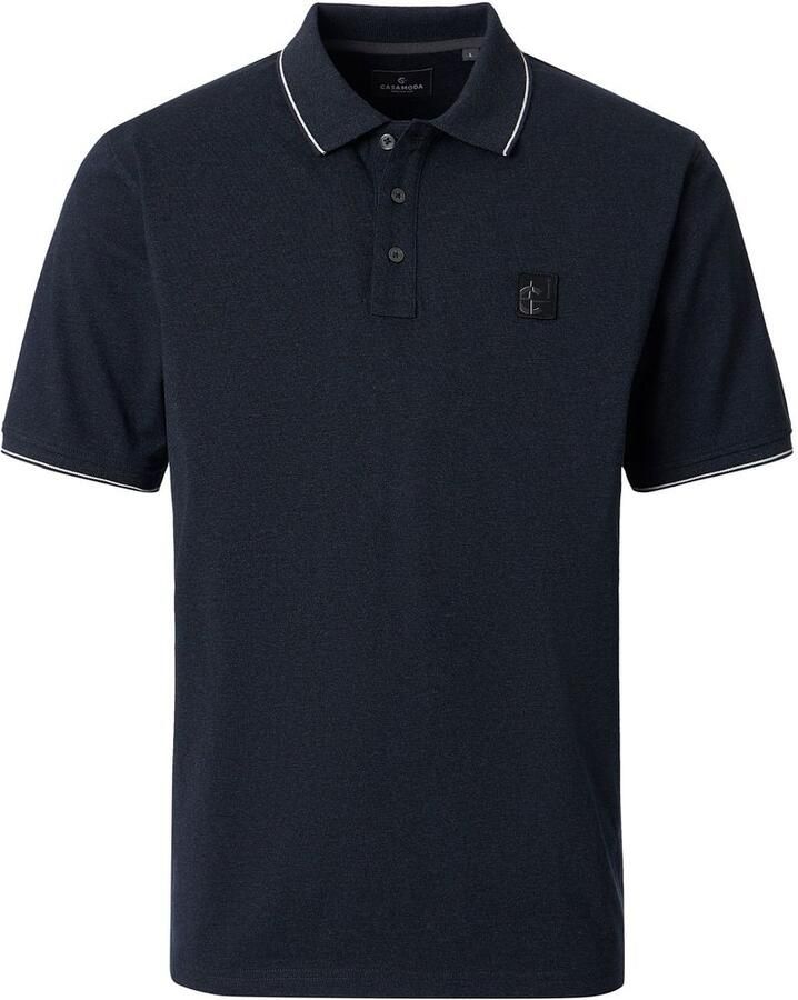 Casamoda Polo Jersey Tipping Navy