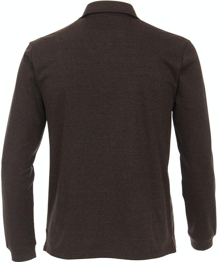 Casa Moda polo wijde fit bruin effen katoen - Foto 3