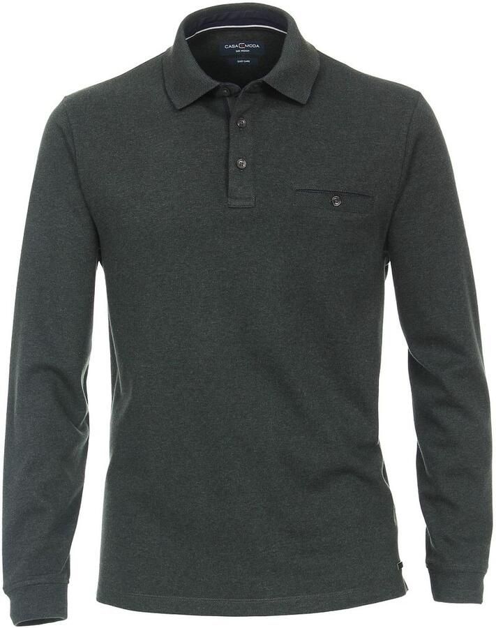 Casamoda Sweaters Polo LS Donkergroen