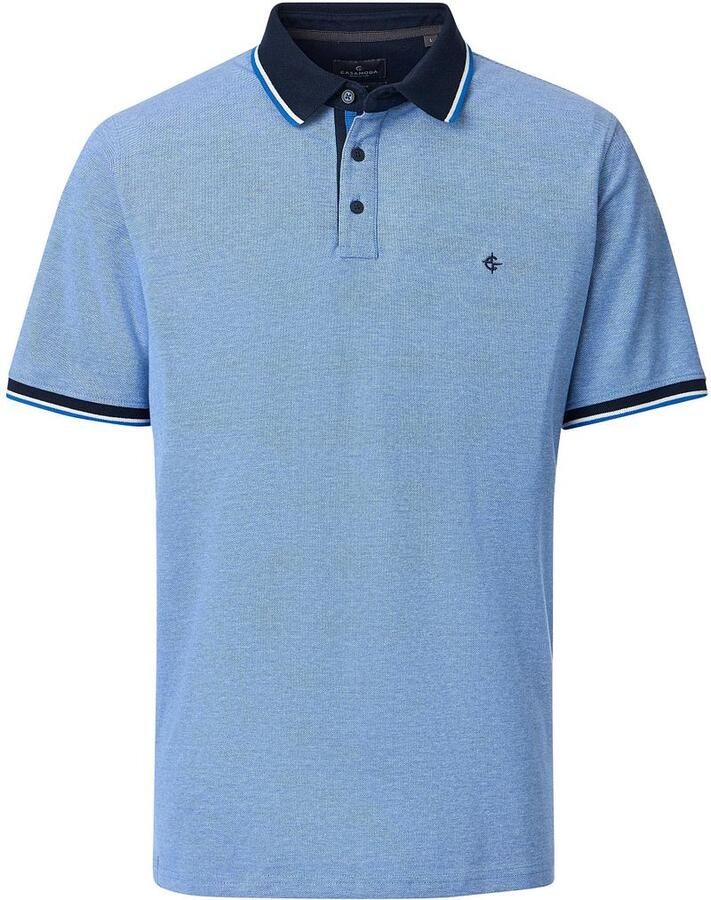 Casamoda Polo Piqué Contrast Blauw